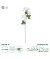 GloboStar® Artificial Garden WHITE ROSE BRANCH 21138 Τεχνητό Διακοσμητικό Κλαδί Λεύκο Τριαντάφυλλο Y66cm